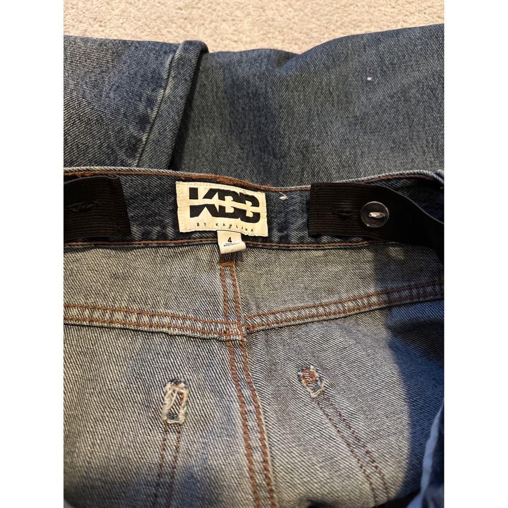 KBB by Kahlana Barfield Brown Lynnox Barrel Leg Jeans Dark Wash Womens 4 30x31 - Picture 6 of 8